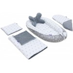 5 delni komplet Jukki Comfort Minky Gray stars